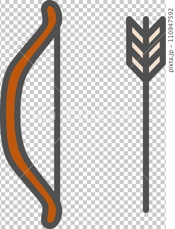 簡單的運動器材彩色單項圖示弓箭 110947592