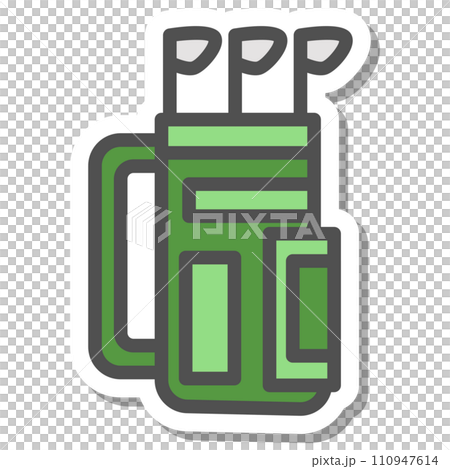 Simple sports equipment sticker single item icon golf bag 110947614