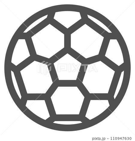 シンプルなスポーツ用品の線画単品アイコン　サッカーボール 110947630