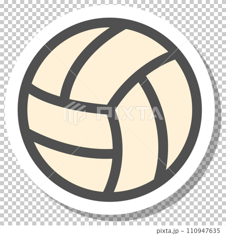 Simple sports equipment sticker single item icon volleyball Simple sports equipment sticker single item icon volleyball 110947635