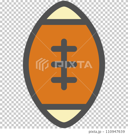 Simple sports equipment color single item icon rugby ball 110947639