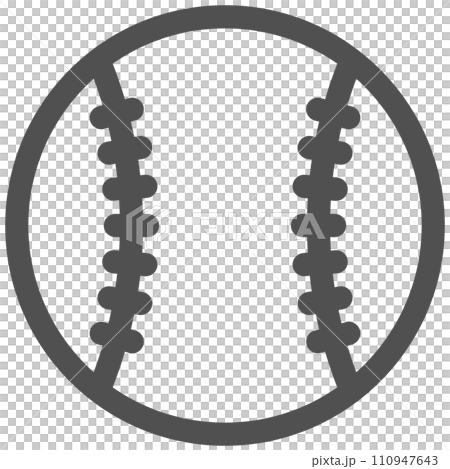 シンプルなスポーツ用品の線画単品アイコン 野球ボール シンプルなスポーツ用品の線画単品アイコン 野球ボール 110947643