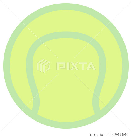 シンプルなスポーツ用品カラー単品アイコン　テニス　ボール 110947646
