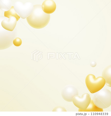 3D背景素材_ハート_黄色 110948339