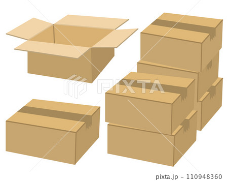 段ボール箱のイラストセット 110948360