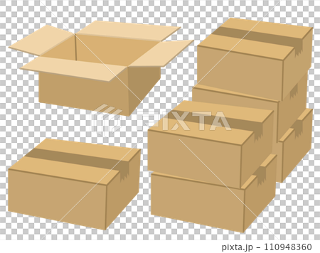 段ボール箱のイラストセットのイラスト素材 [110948360] - PIXTA