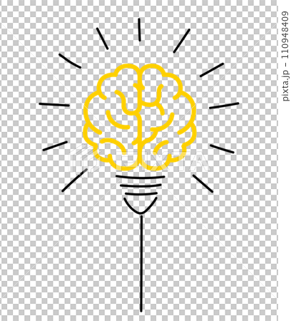 Illuminated icon with brain and light bulb Illuminated icon with brain and light bulb 110948409
