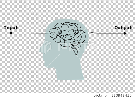 線で描いた脳と入力と出力 人物 線で描いた脳と入力と出力 人物 110948410