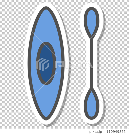 Simple sports equipment sticker single item icon rowing boat 110949833