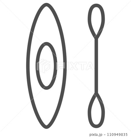 シンプルなスポーツ用品の線画単品アイコン　手漕ぎボート 110949835