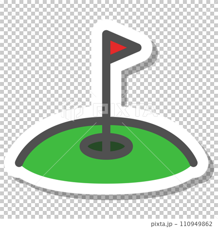 簡單運動器材貼紙單品圖示高爾夫綠洞 110949862