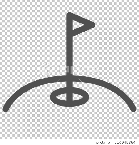 簡單運動器材線描單項圖示高爾夫綠洞 110949864