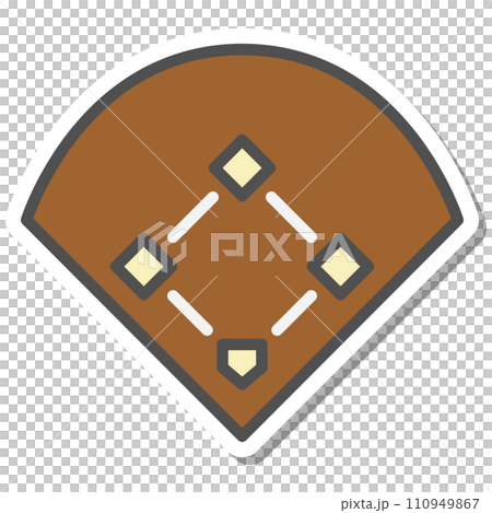 Simple sports equipment sticker single item icon baseball ground court Simple sports equipment sticker single item icon baseball ground court 110949867