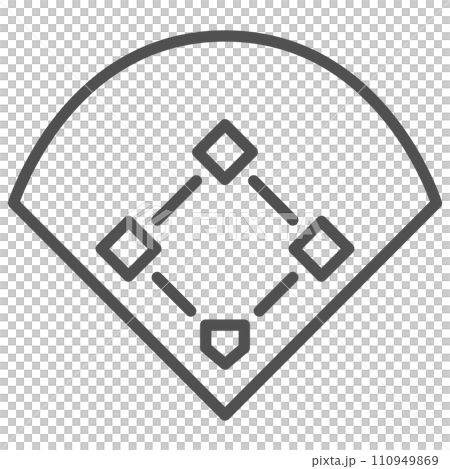 簡單的運動器材線描單項圖示棒球場 110949869