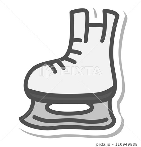 シンプルなスポーツ用品のステッカー単品アイコン　スケートシューズ 110949888