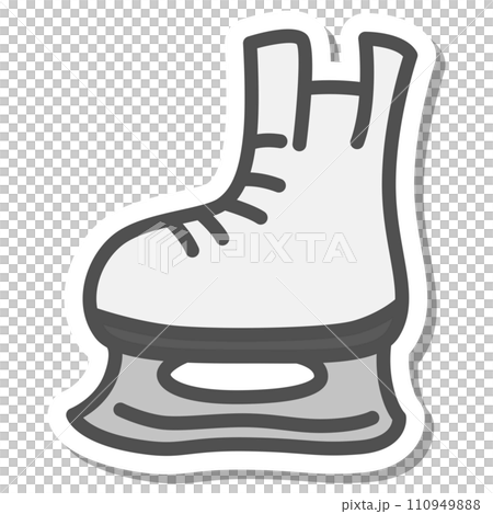 シンプルなスポーツ用品のステッカー単品アイコン　スケートシューズ 110949888