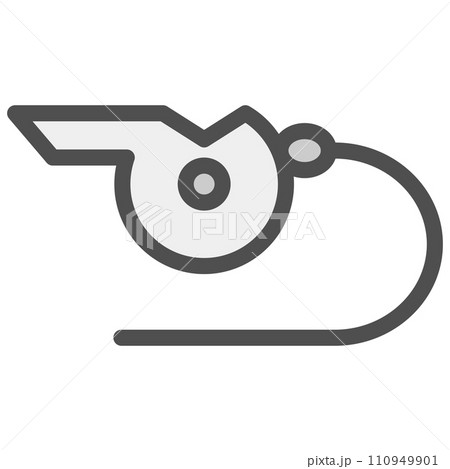 シンプルなスポーツ用品のカラー単品アイコン 笛 シンプルなスポーツ用品のカラー単品アイコン 笛 110949901