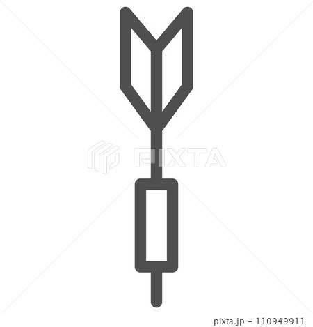 シンプルなスポーツ用品の線画単品アイコン ダーツ 矢 シンプルなスポーツ用品の線画単品アイコン ダーツ 矢 110949911