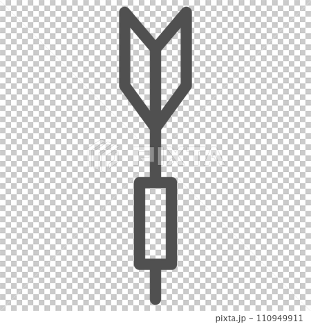 シンプルなスポーツ用品の線画単品アイコン ダーツ 矢 シンプルなスポーツ用品の線画単品アイコン ダーツ 矢 110949911