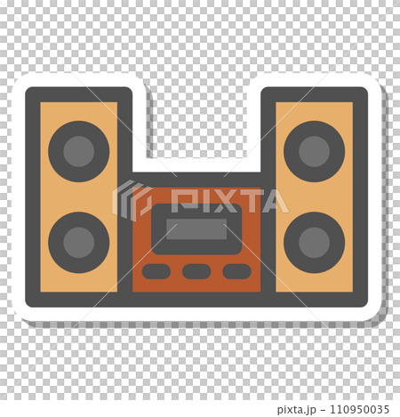 ステッカー風シンプル電化製品の単品アイコン ステレオ ステッカー風シンプル電化製品の単品アイコン ステレオ 110950035
