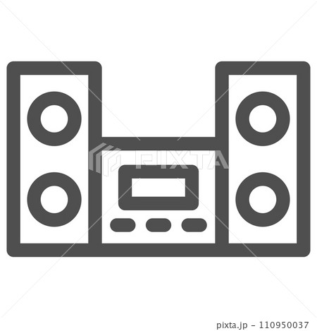 線画シンプル電化製品の単品アイコン　ステレオ 110950037