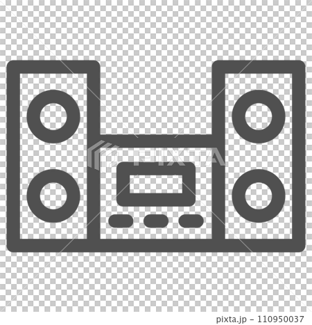 線画シンプル電化製品の単品アイコン　ステレオ 110950037