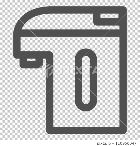 線画シンプル電化製品の単品アイコン　電気ポット 110950047