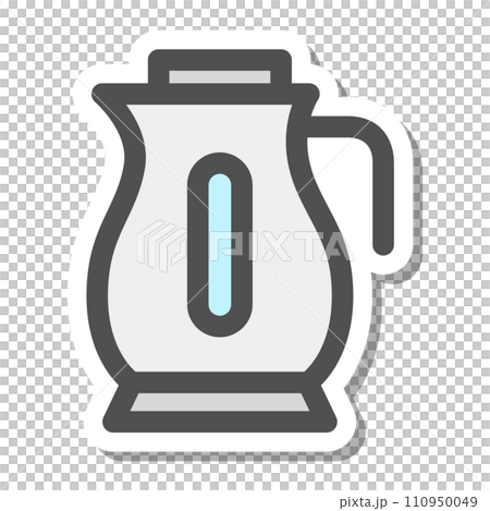 ステッカー風シンプル電化製品の単品アイコン　電気ポット 110950049