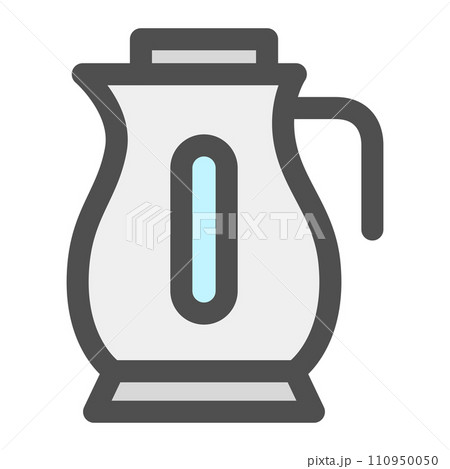カラーシンプル電化製品の単品アイコン　電気ポット 110950050