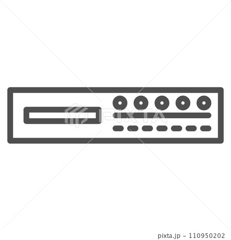 線画シンプル電化製品の単品アイコン　CDプレイヤー 110950202
