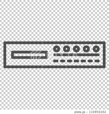 線画シンプル電化製品の単品アイコン　CDプレイヤー 110950202