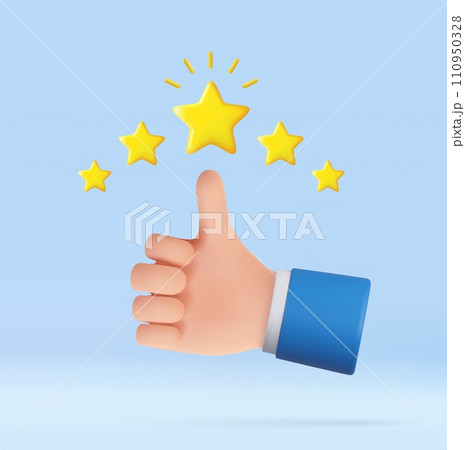 3D hand thumb up for success 110950328