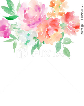 水彩で描いたカーネーションの背景イラスト素材 110950375