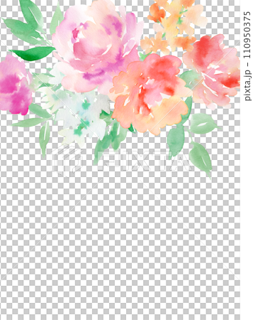 水彩で描いたカーネーションの背景イラスト素材 110950375