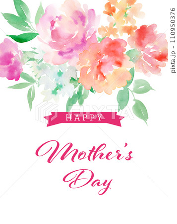 水彩で描いたカーネーションの背景イラスト素材 110950376