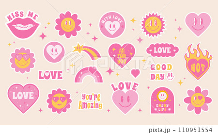 Valentine's Day stickers set 110951554
