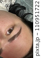 Close up view of beautiful brown female eye. Perfect trendy eyebrow. Good vision, contact lenses, brow bar or fashion eyebrow makeup concept 110951722