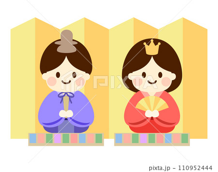 雛人形のイラスト(新王飾り) 110952444