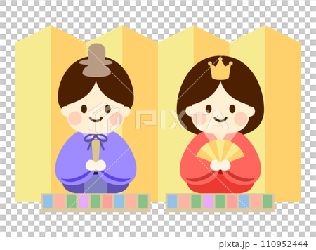 雛人形のイラスト(新王飾り) 110952444