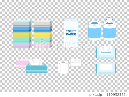 Tissue paper box tissue toilet roll illustration set 110952551
