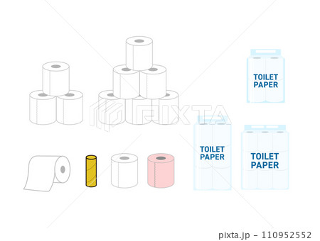 トイレットロールのイラストセット 110952552