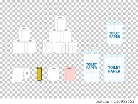 トイレットロールのイラストセット 110952552