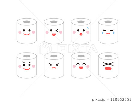 トイレットペーパーのキャラクターイラスト 110952553
