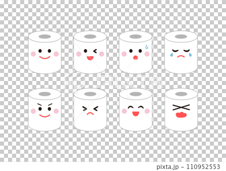 トイレットペーパーのキャラクターイラスト 110952553