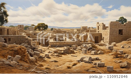 AI-generated content. Ancient Ruins of Jerusalem in the day 110952846