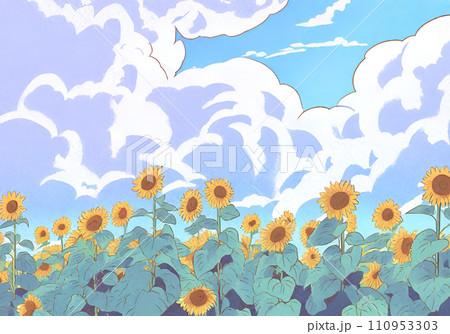 ひまわりと風景 ひまわりと風景 110953303