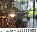 The vintage lamp was in the cafe style. 110955053