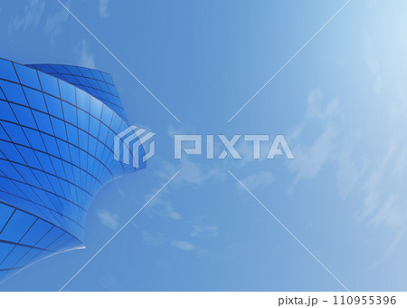 Simple 3D skyscrapers over blue sky 110955396