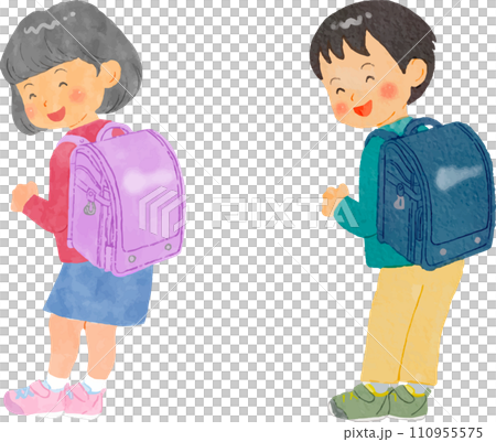 小學生背著水彩書包 110955575