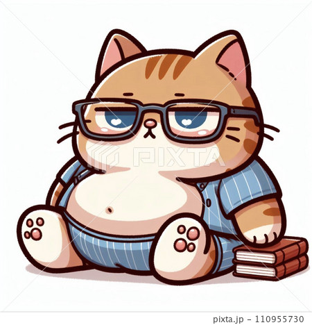 メガネをかけたねこ メガネをかけた猫の写真・画像素材-Snapmart（スナップマート）